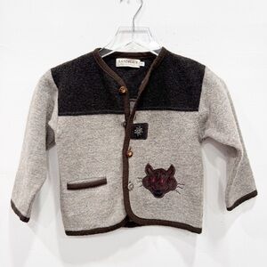 Landhaus Boiled Wool Jacket Size 110 Wolf Slow-Made Clothing